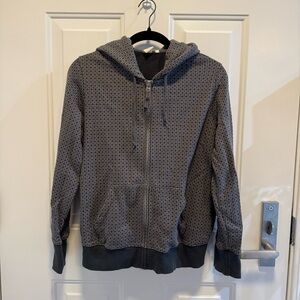 Orla Kiely Charcoal Patterned Zipped Jacket with Hood